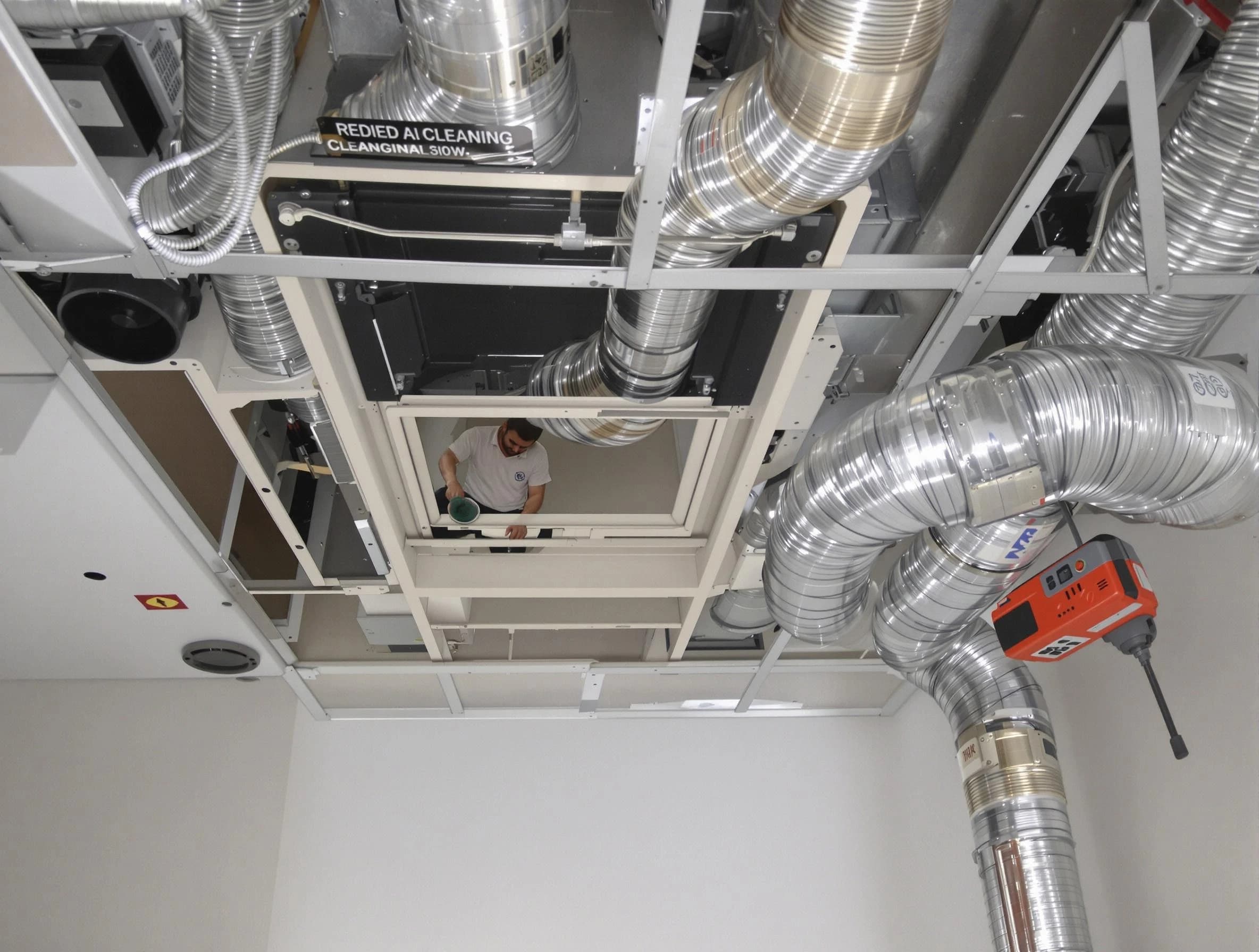 Andover Air Duct Cleaning technician performing detailed central duct system cleaning in Andover