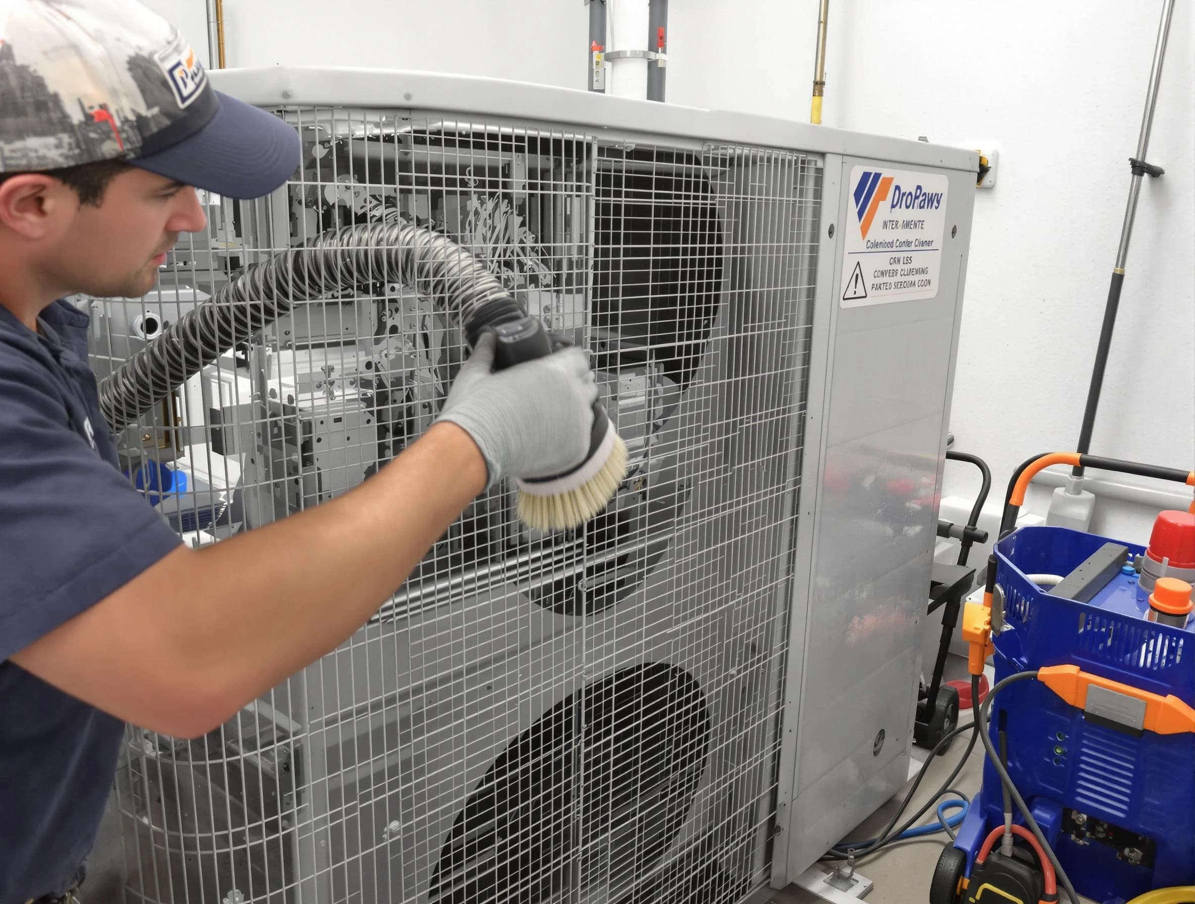 Andover Air Duct Cleaning specialist performing precision AC coil cleaning for improved system performance in Andover