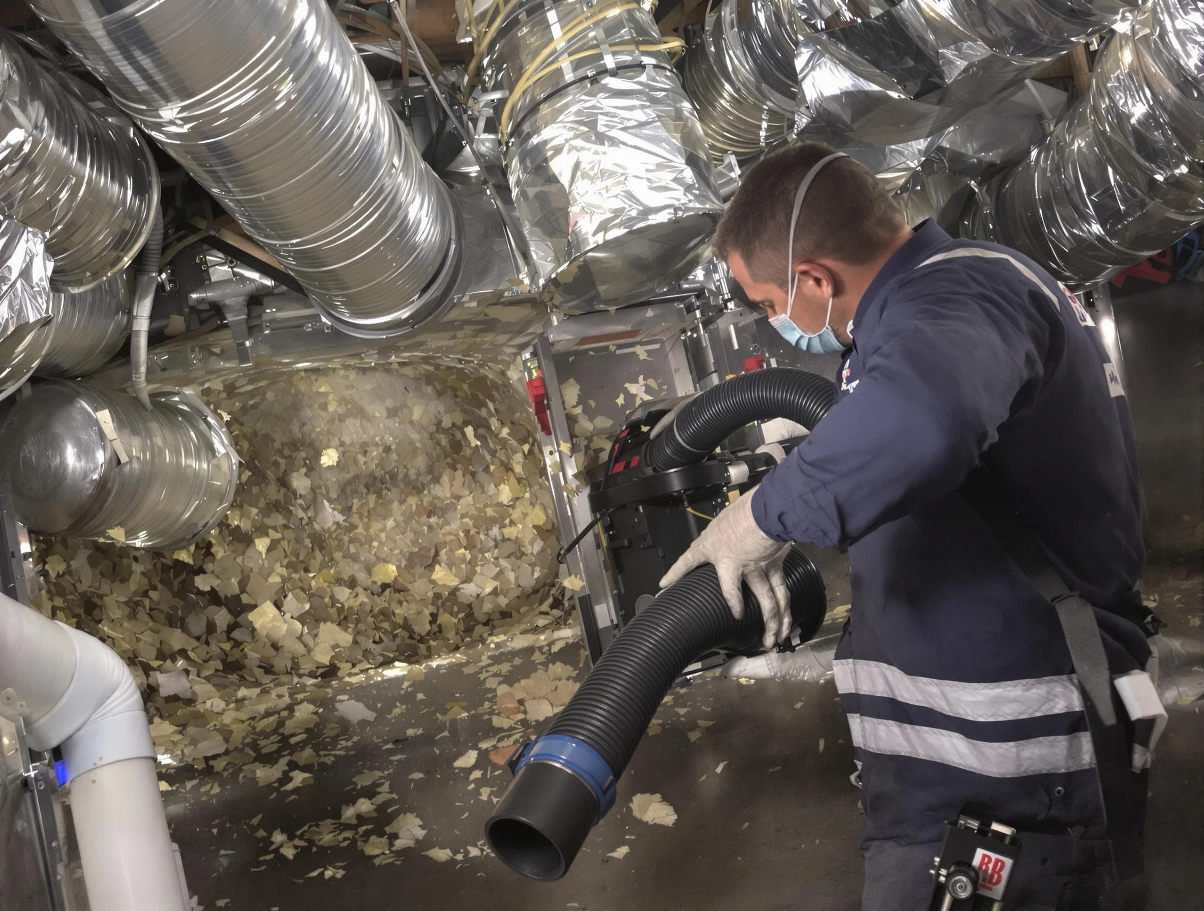 Andover Air Duct Cleaning specialist operating negative pressure cleaning equipment for thorough duct maintenance in Andover