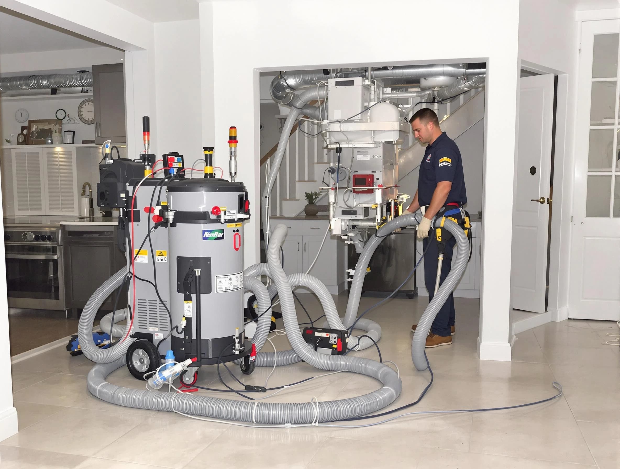 Andover Air Duct Cleaning technician operating negative pressure cleaning equipment for thorough duct maintenance in Andover