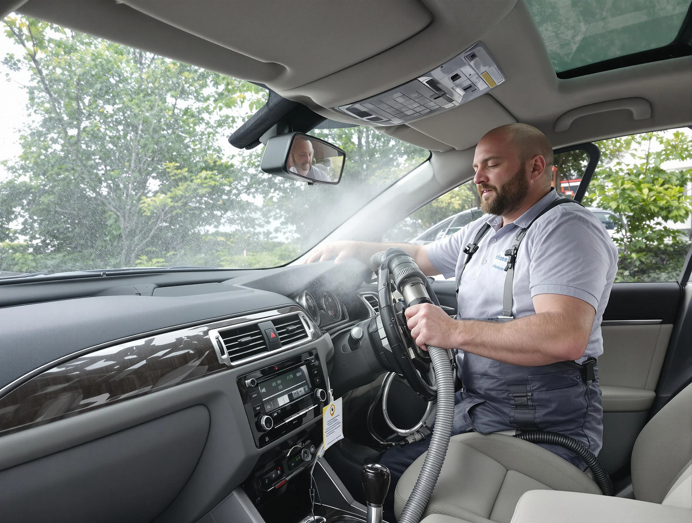 Andover Air Duct Cleaning specialist performing professional car duct cleaning in Andover