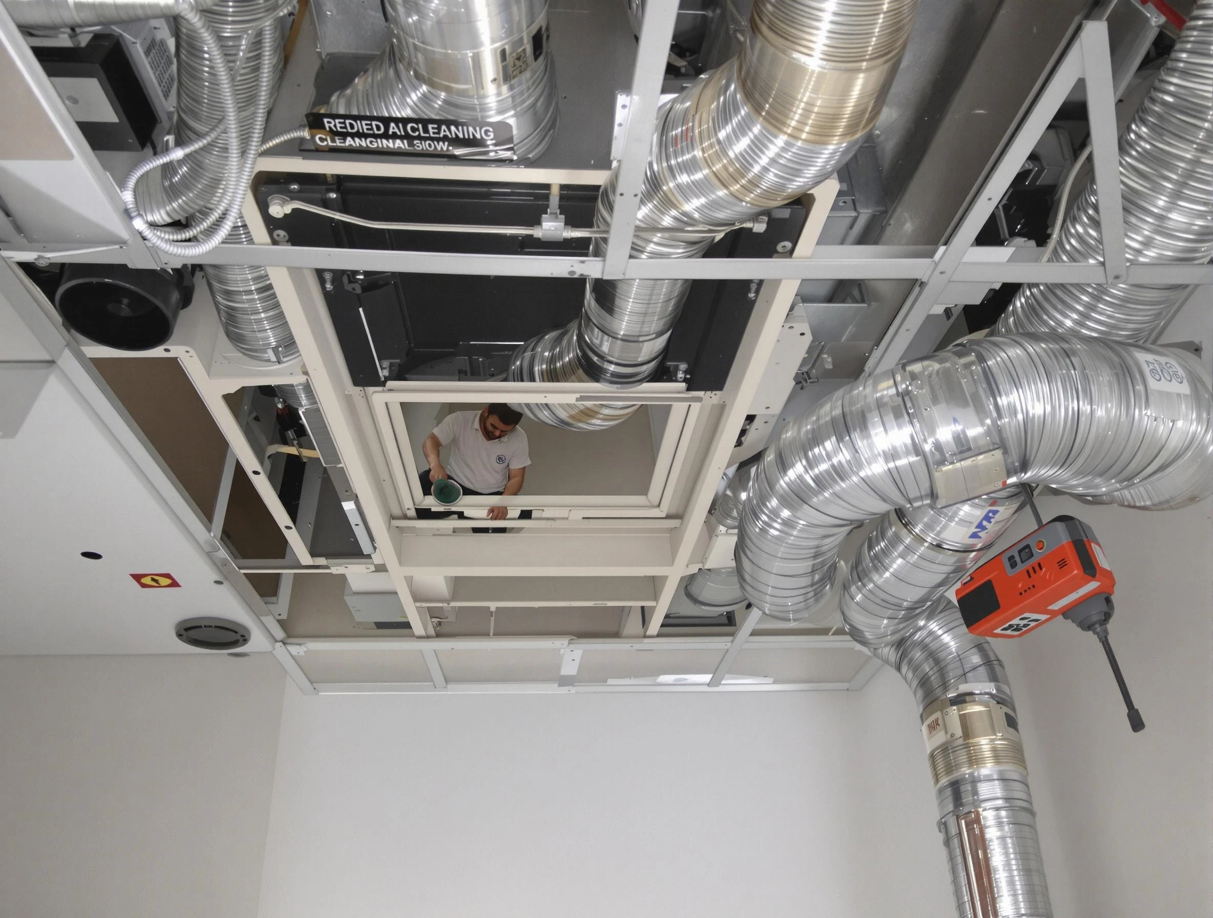Andover Air Duct Cleaning technician performing detailed central duct system cleaning in Andover